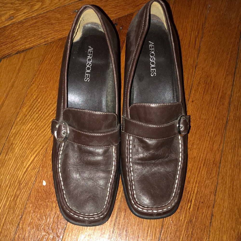 Brown aerosoles heels